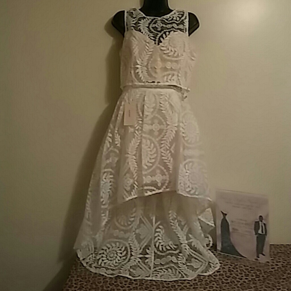 2pc. Sheer&Nude Top/Skirt